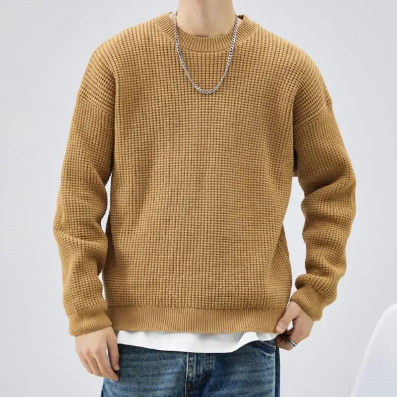Casual Plain Cotton Sweater-2