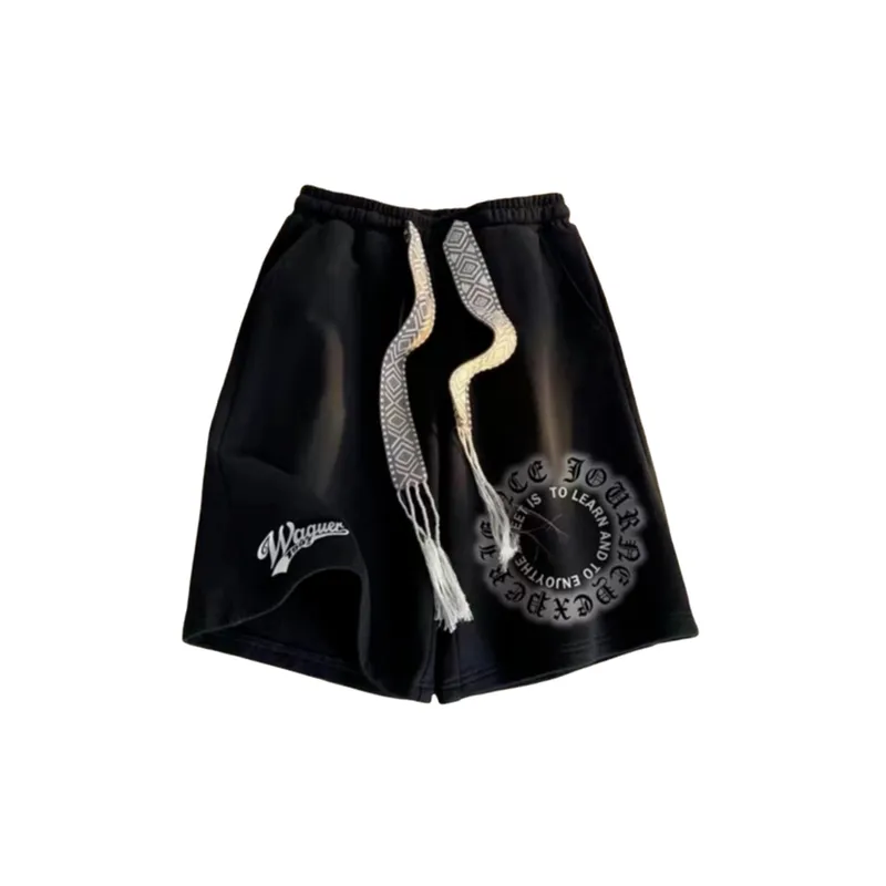 Drawstring Casual Shorts with Wide Legs-2
