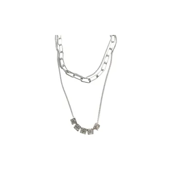 Multi Layer Dice Smiley Face Necklace
