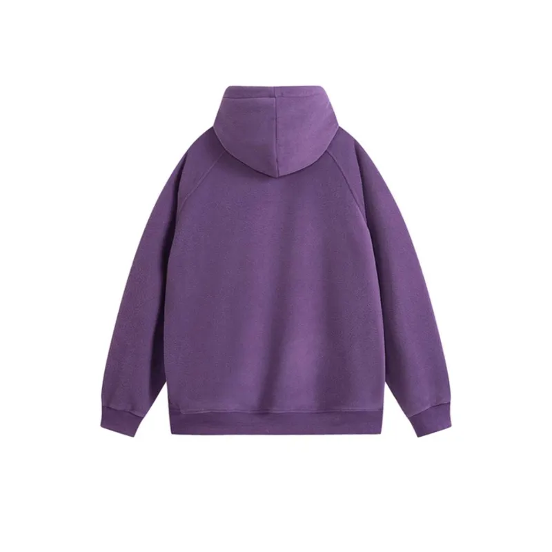 Polar Fleece Letters Embroidered Warm Fleece lined Hoodie-3