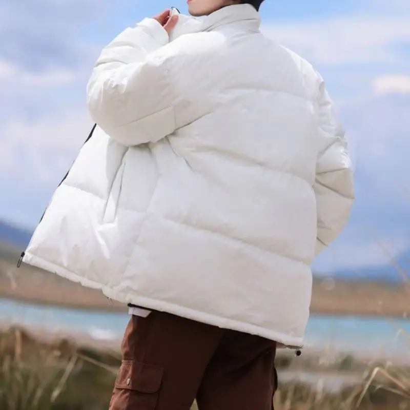 Simple Basics White Duck Down Jacket-8