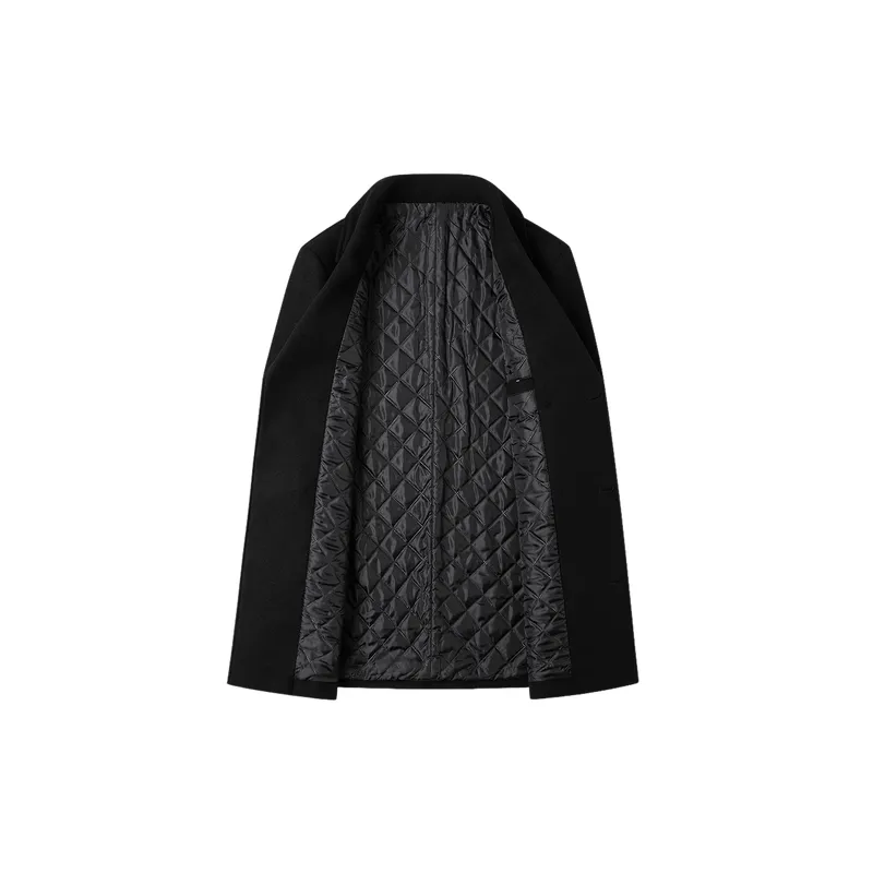 Fashionable Plain Woolen Fabric Coat-2