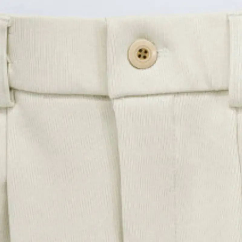Simple Loose Blended Synthetic Fabrics Suit Trousers-6