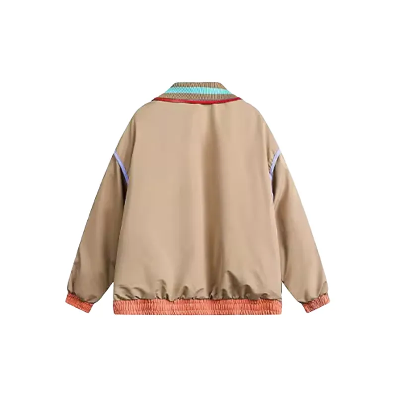 Casual Contrast Color Jacket-5