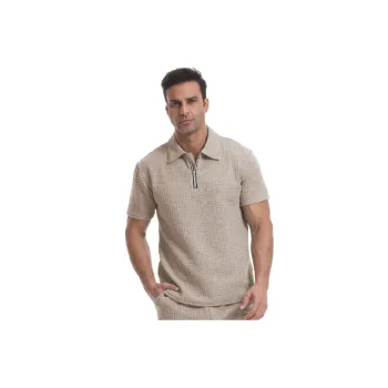 Sporty Plain Blended Synthetic Fabrics Polo Man