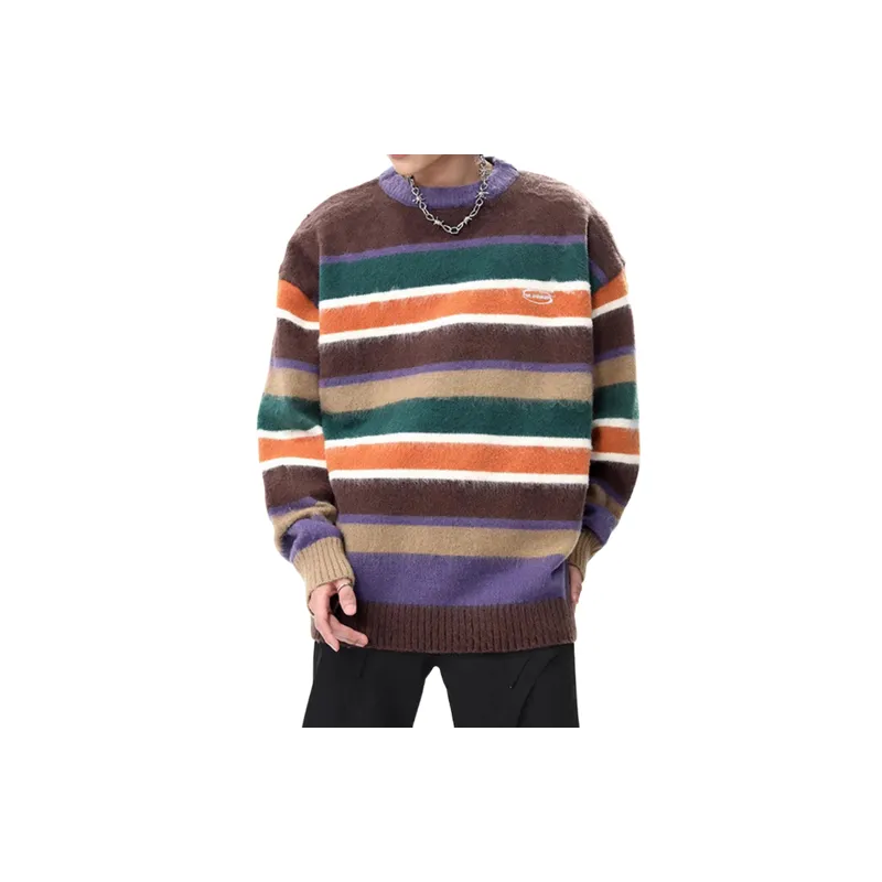 Retro Contrast Color Polyester Sweatshirt-6