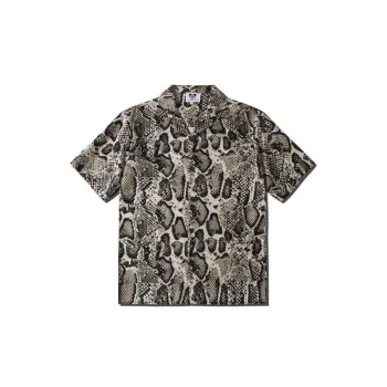Street Hip Hop Casual Cardigan Snake Print Short Sleeved Shirt Swag OOTD