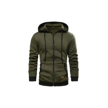 Simple Zipper Blended Synthetic Fabrics Sweatshirt