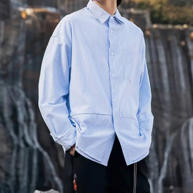 Simple Loose Cotton Blended Fabric Shirt-4