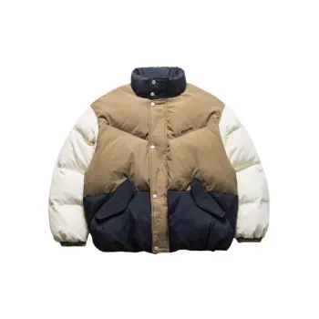 Street Color Matching Cotton Coat