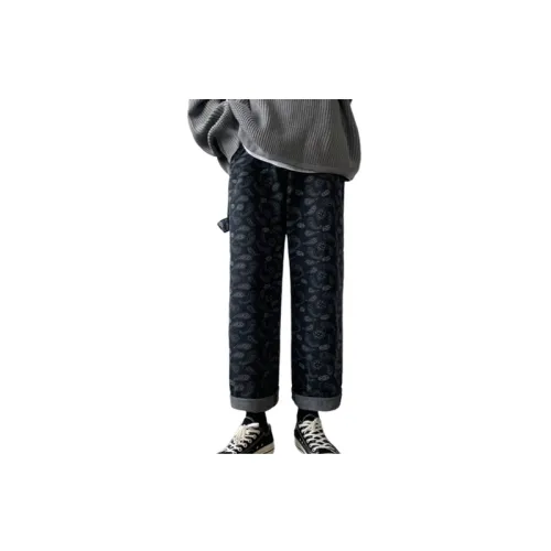 Loose Retro Cashew Flower Jeans