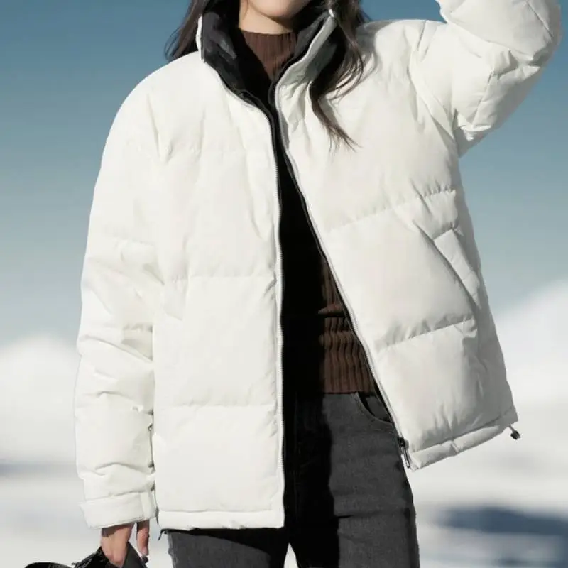 Simple Basics White Duck Down Jacket-7