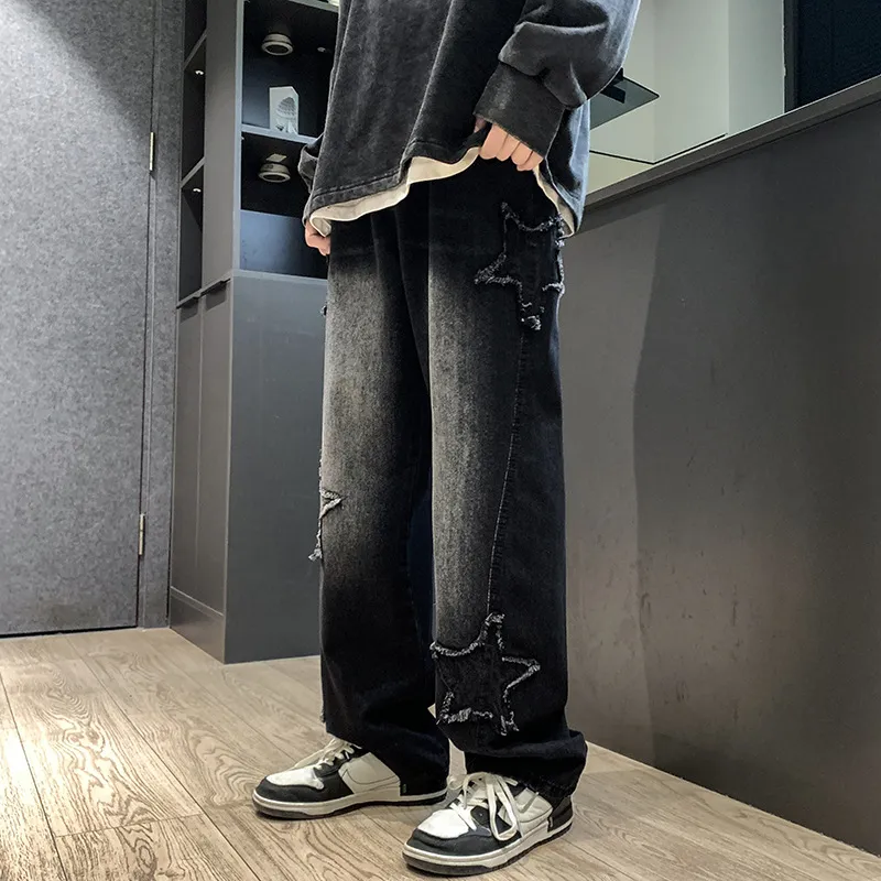 Casual Loose Straight Leg Jeans-4