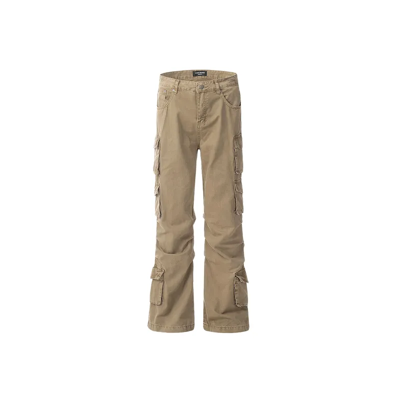 Fashionable Casual Denim Cargo Pants-0