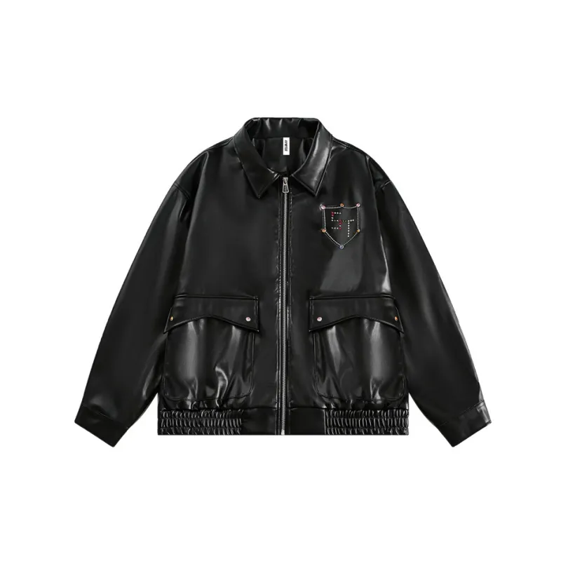 Trendy Fashionable PU Leather Jacket-0