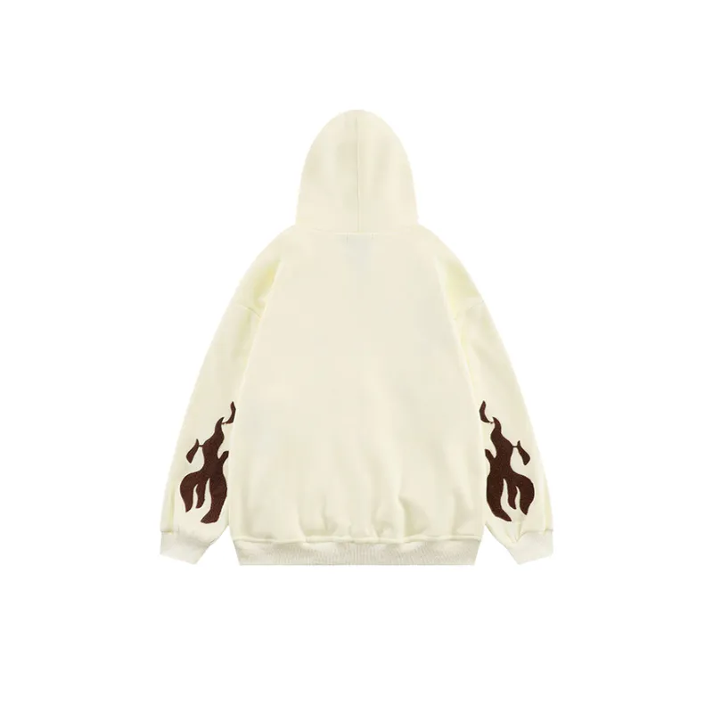 Cross Embroidered Zipper Hoodie-5
