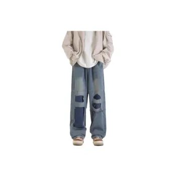 Hip Hop Loose Ripped Patch Jeans