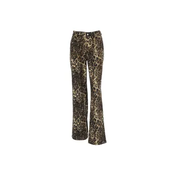 Fashionable Leopard Print Cotton Casual Pants Women