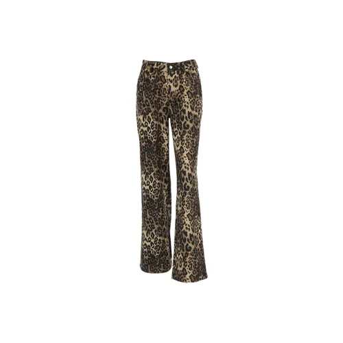 Fashionable Leopard Print Cotton Casual Pants Women