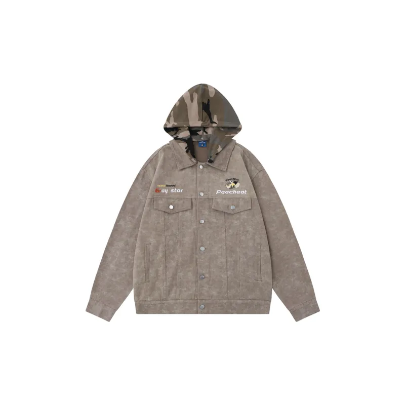 Fresh Loose Hooded Embroidered Jacket