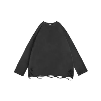 Trendy Long Sleeve Loose 100% Cotton T Shirt