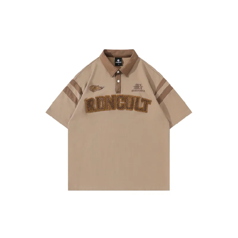 Letter Embroidery Polo Shirt