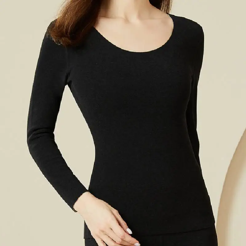 Casual Plain Thermal Set Women-1