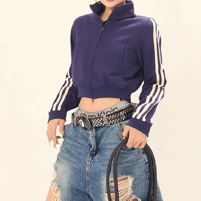 Simple Zipper Sweatshirt Women-6