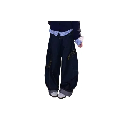 Retro Washed Loose Jeans Women