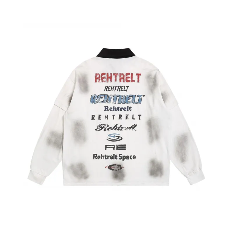 Trendy Retro Loose Printed Letter Polo-7