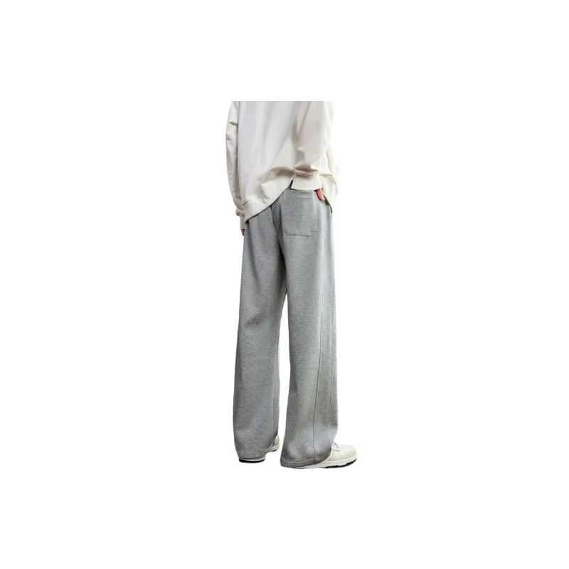 Simple Plain Cotton Casual Pants-3