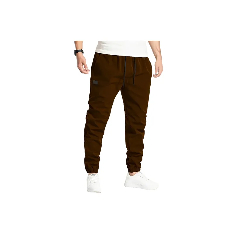 Loose Simple Cotton Blended Fabric Casual Pants-4