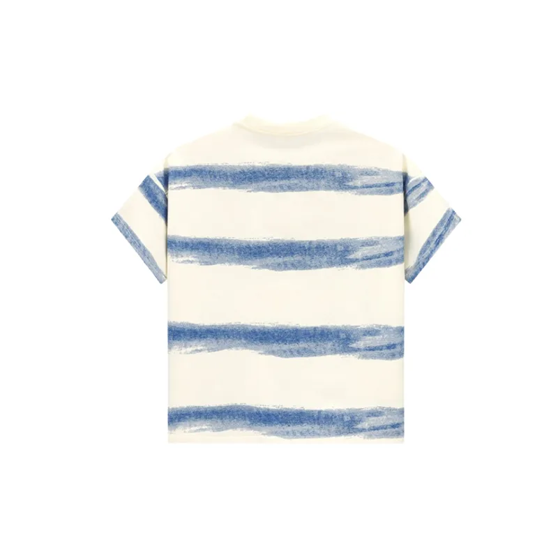 Fashionable Striped Blended Synthetic Fabrics T-Shirt-7