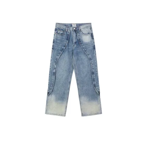 3D Patchwork Denim Jeans