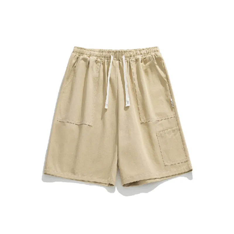 Retro Loose Cotton Baggy Casual Shorts-4