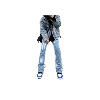 Straight Loose Ink Splashed Jeans
