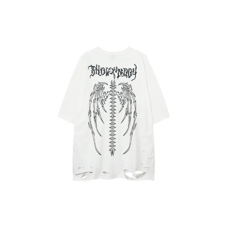 Retro Washed Blended Synthetic Fabrics T Shirt-3