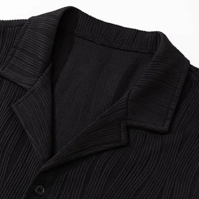 Plain Loose Blended Synthetic Fabrics Shirt Unisex-5