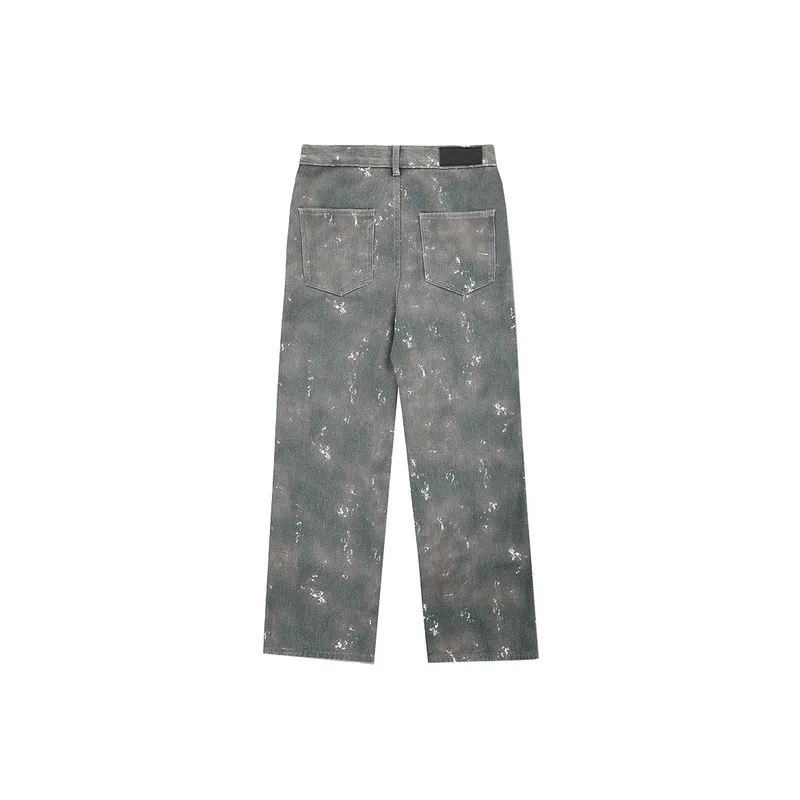 Old Tie Dye Splash Ink Y2K Low Waist Jeans-1