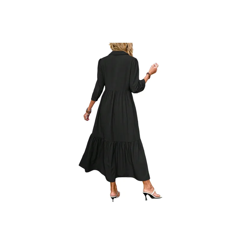 Loose Casual Long Sleeved Dress-1