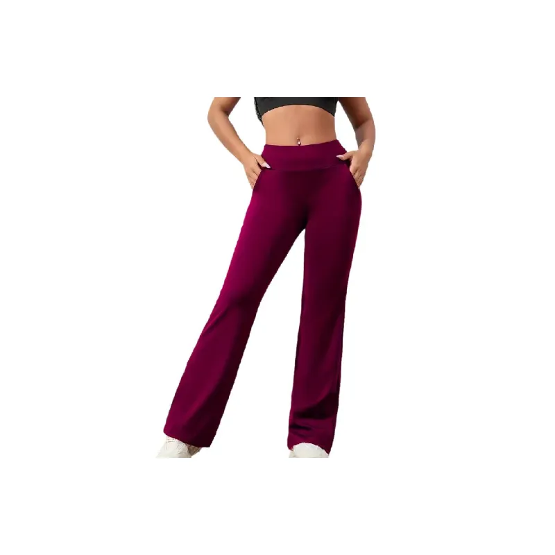 Simple Loose Polyester Casual Pants Women-1