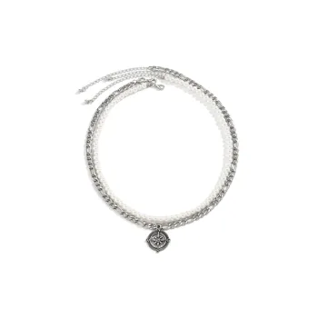 Hollow Compass Pendant Multi Layer Necklace