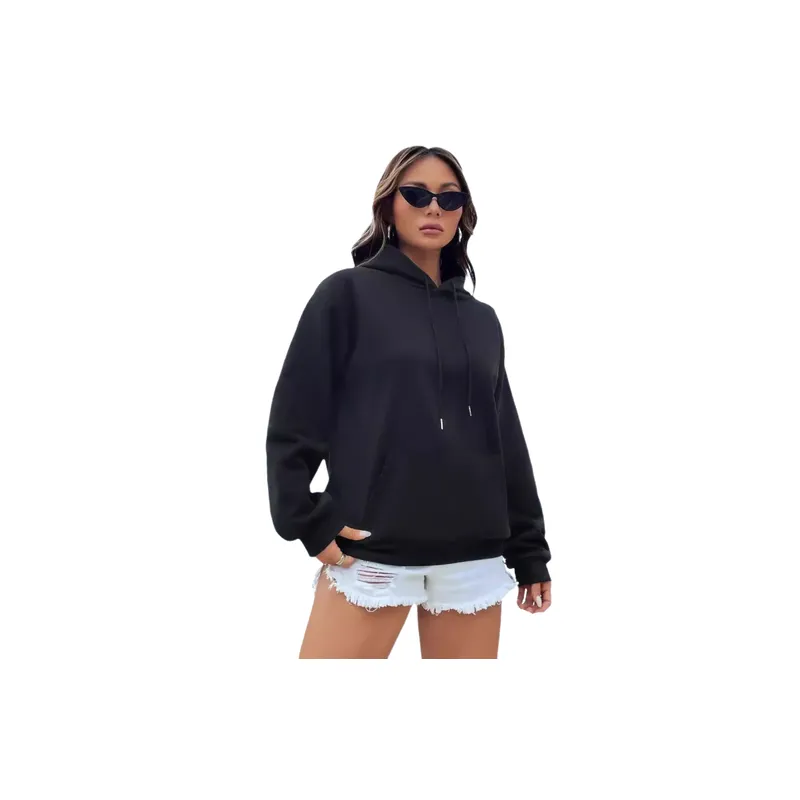 Fashionable Plain Polyester Sweatshirt Women-4