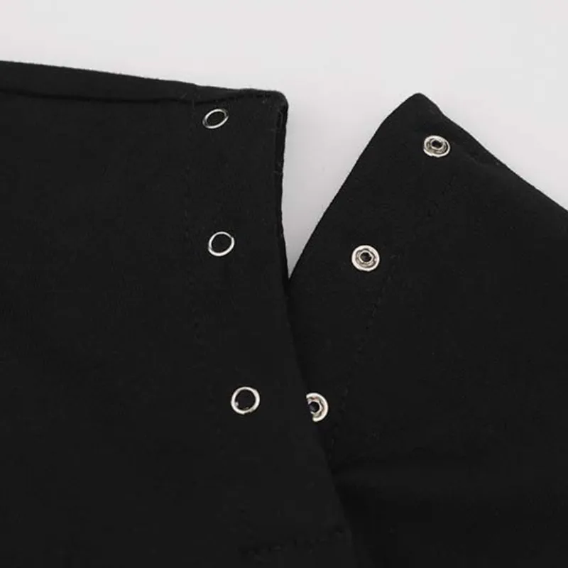 Retro Studded Cotton Blended Fabric T Shirt-3