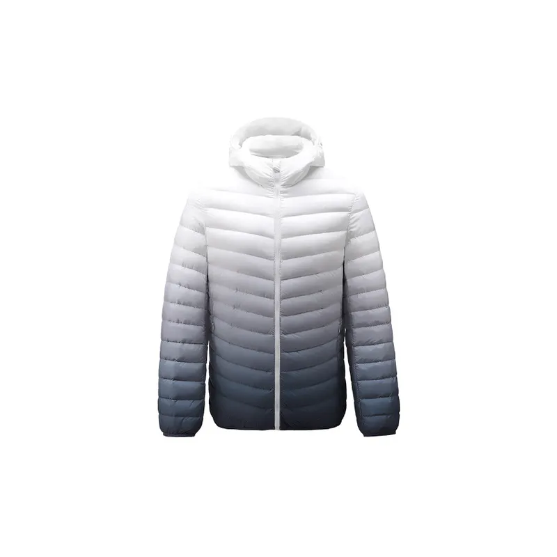 Short Gradient Warm Hooded Down Jacket-2