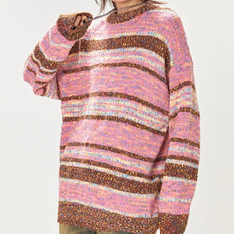 Casual Striped Loose Sweater-2