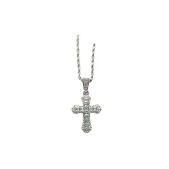 Full Diamond Cross Pendant Necklace