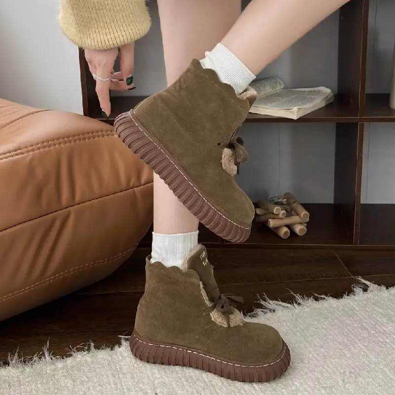 Basics Plain Snow Boots-2