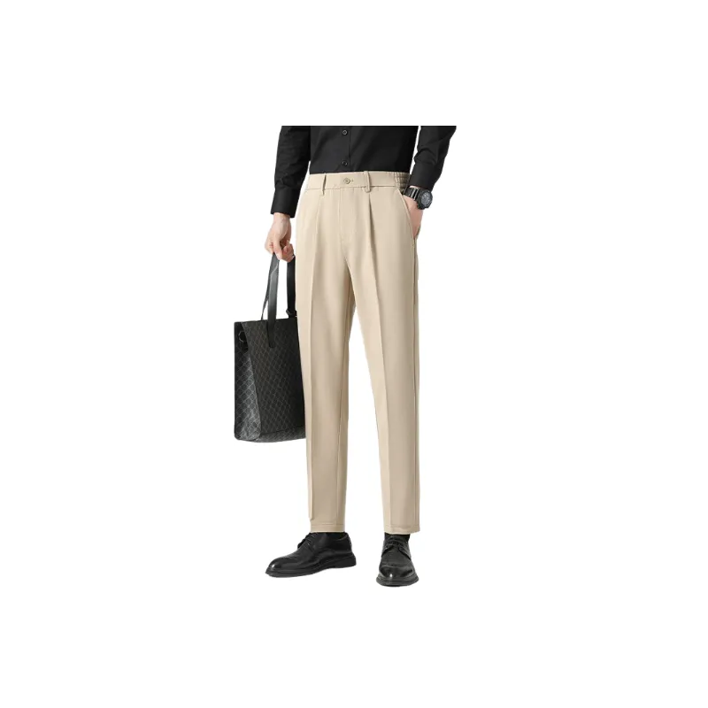 Casual Fashionable Cotton Blended Fabric Suit Trousers-4