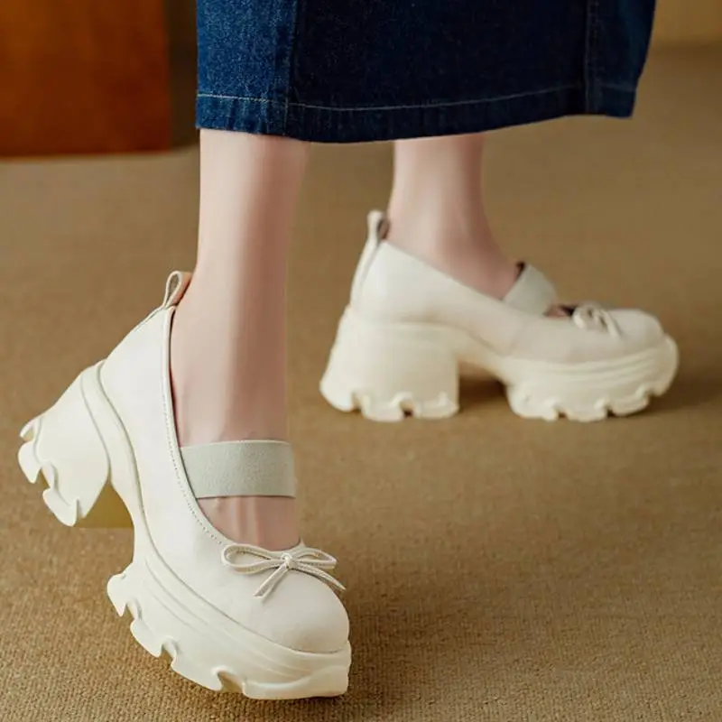 Fashionable Bow Mary Jane Shoes-2